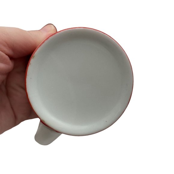 Vintage MCM coffee set Japan red white OCM coffee pot six cups ceramic - Picture 10 of 12